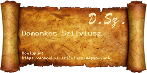 Domonkos Szilviusz névjegykártya
